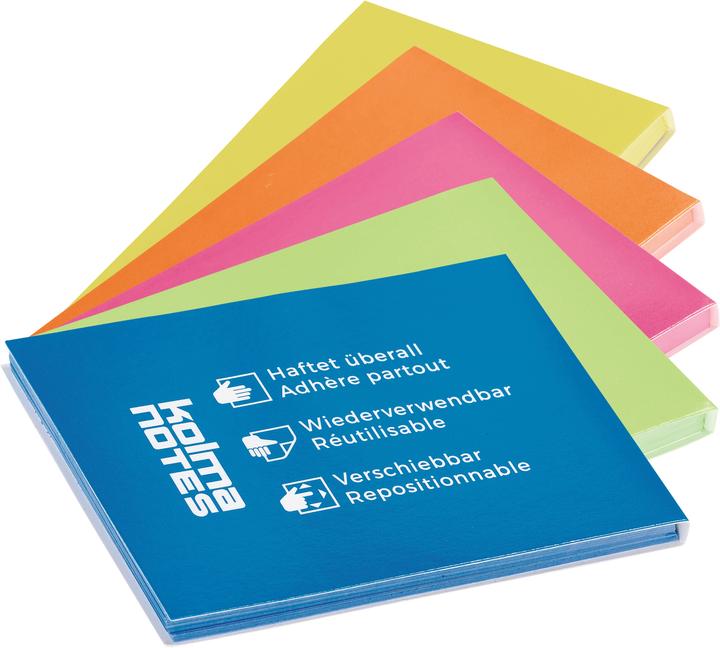 Produktbild Kolma Haftnotizen Notes A6 statisch haftend assortiert (105 x 148 mm)