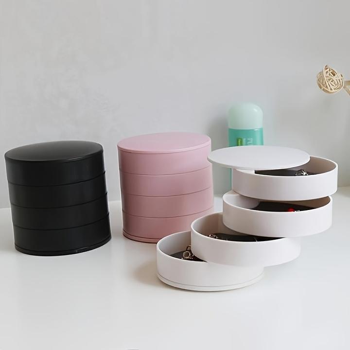 Produktbild Only-Bags.Store Schicker, drehbarer, mehrschichtiger Schreibtisch-Organizer mit Deckel - perfekt für die