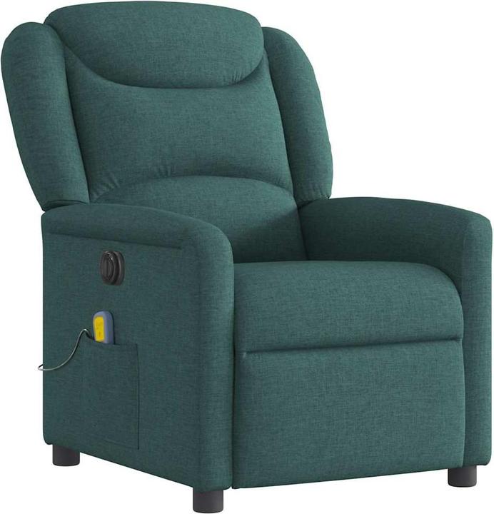 Actual product image VidaXL Massage chair electric dark green fabric