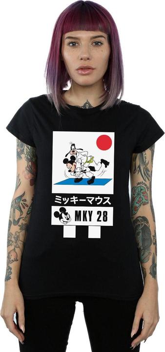 Actual product image Disney Womens/Ladies Mickey And Goofy Karate Cotton T-Shirt (S)