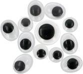 Actual product image Herlitz Wiggle eyes, movable pupil, assorted sizes: 33 x 7 mm round, 33 x 12 mm round