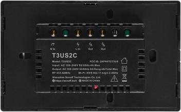 Image du produit Sonoff T3US2C - Commutateur mural intelligent Wi-Fi à 2 vitesses US - Black