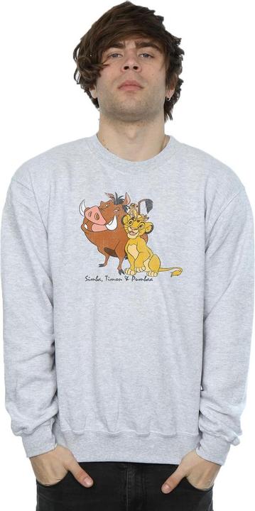 Actual product image Disney Mens Classic Simba, Timon And Pumbaa Sweatshirt (L)