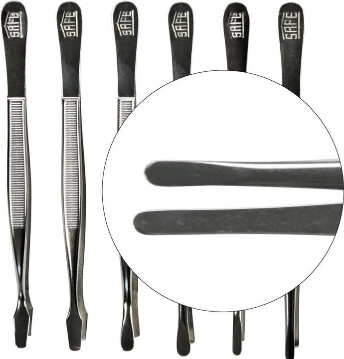 Actual product image Safe Tweezers narrow nickel-plated 120 mm
