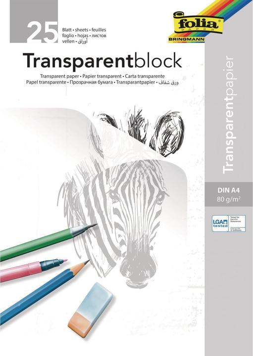 Produktbild Folia Transparent-Papier-Blöcke (80 g/m², 25 x)
