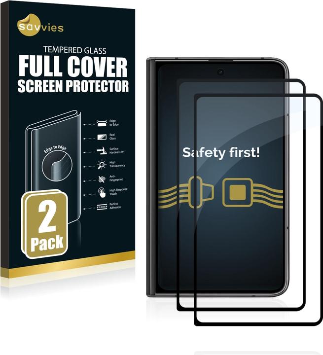 Produktbild Savvies Full-Screen Displayschutz Panzerglas Schutzglas (2 Stück, Google Pixel Fold)