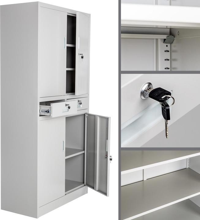 Produktbild tectake Aktenschrank (90 x 40 x 180 cm)