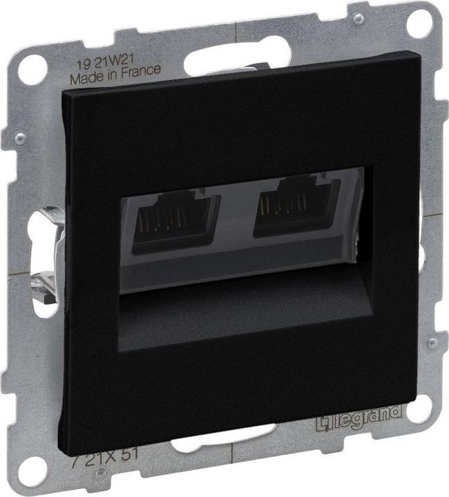 Immagine prodotto Legrand SUNO Doppia presa per computer RJ45 Cat 5e UTP nero 721451 (UTP, CAT5)