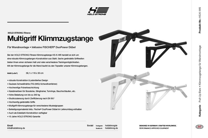 Actual product image Hold Strong Multi-grip pull-up bar