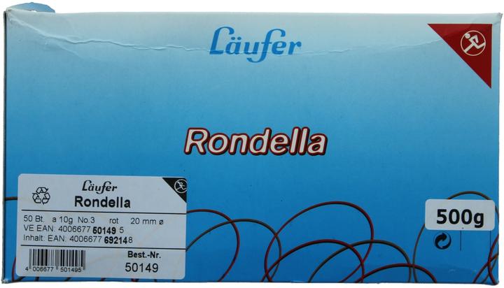 Läufer Anneaux élastiques RONDELLA de L "ufer en sachet, rouge, 20 mm, 10 g (1 pcs)