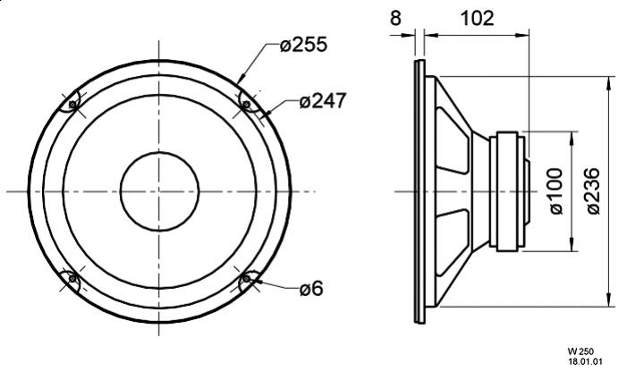 Produktbild Visaton HiFi-Tieftöner W 250, 8 Ohm
