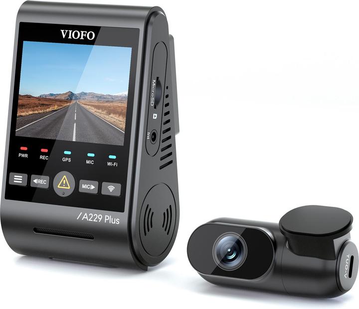 Actual product image Viofo A229 Plus 2CH - Dual dashcam (Built-in microphone, GPS receiver, Built-in display, Bluetooth, Accelerometer, Night vision, Rechargeable battery, Wi-Fi, 2K)