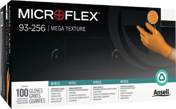 Actual product image Ansell Disposable nitrile gloves Microflex Mega Texture 93-256 (M)