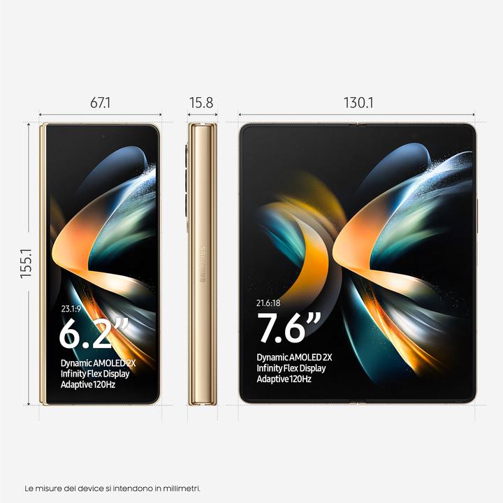 Produktbild Samsung Galaxy Z Fold4 (256 GB, Beige, 7.60", SIM + eSIM, 50 Mpx, 5G)