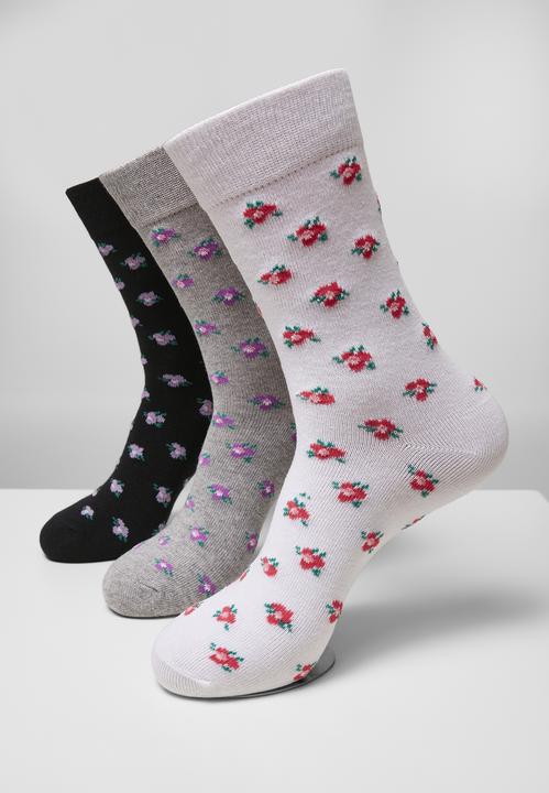 Produktbild Urban Classics Recycled Yarn Flower Socks 3-Pack (3er Pack, 39 - 42)