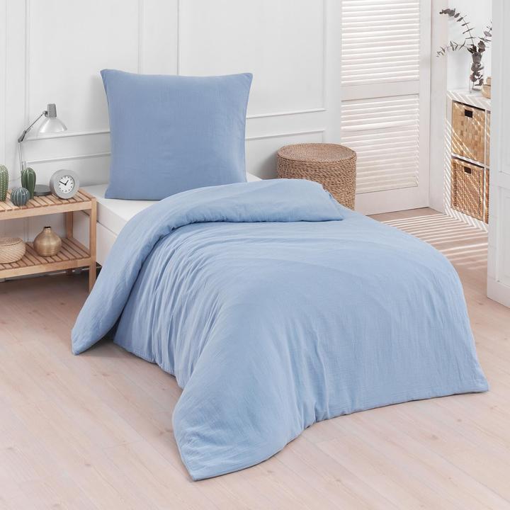 Actual product image Traumschlaf Muslin Uni (Duvet cover, 160x210 cm + 65x100 cm)