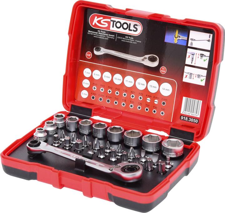 Produktbild KS Tools 1/4" + 11 mm Durchgangs-Steckschlüssel- und Bit-Satz (11 mm)