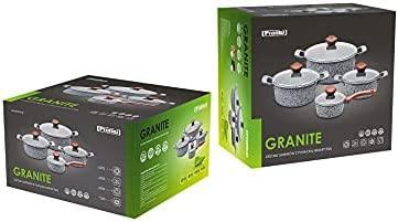 Productafbeelding Promis Pannenset met bruine handvatten, 8 stuks (GR (Steelpan, Aluminium, Roestvrij staal)