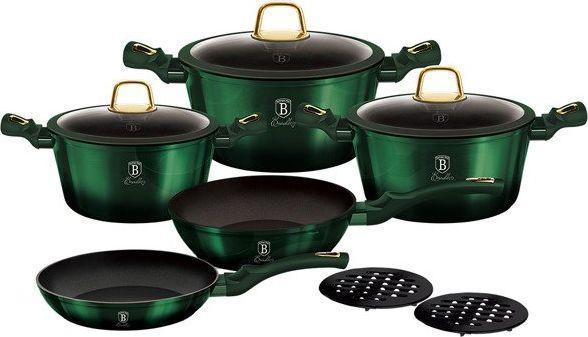 Immagine prodotto BerlingerHaus Set Di Pentole In Titanio 10 Pezzi. Casa Berlinger Bh-6065 Smeraldo (Set di pentole e padelle da cucina, Alluminio)
