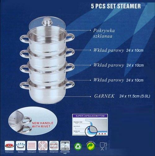 Productafbeelding Kinghoff STOOMPOT 24cm 5.0L KH-3320 (24 cm, Steelpan, Roestvrij staal)