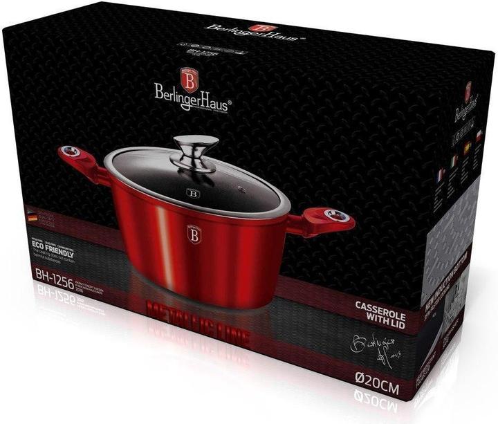 Image du produit BerlingerHaus GRANITE POT 20cm Red METALLIC LINE BH-1256 (20 cm, Aluminium)