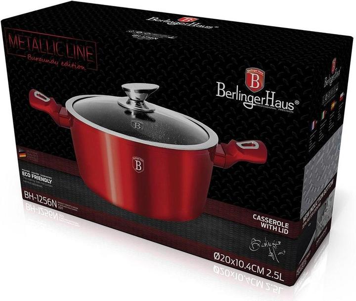 Image du produit BerlingerHaus GRANITE POT 20cm Red METALLIC LINE BH-1256 (20 cm, Aluminium)