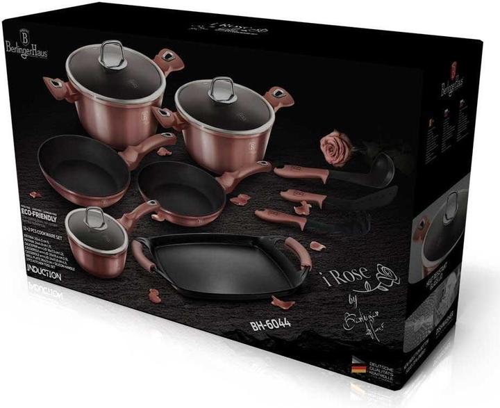 Produktbild BerlingerHaus POT SET 12 ELEMENTS I-ROSE BH-6044 (Bratpfanne, Aluminium)