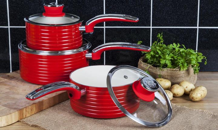 Actual product image Swan Pot Set retro RETRO SWPS3020RN (Pan set + pot set)