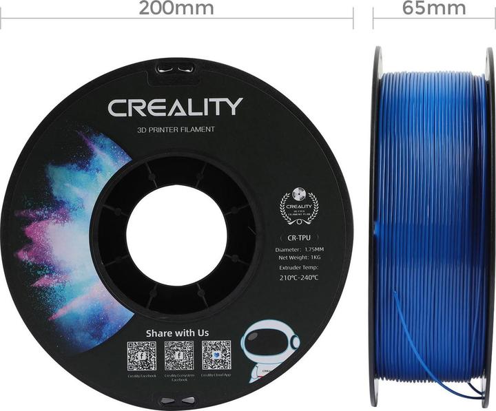 Actual product image Creality Filament (TPU, 1.75 mm, 1000 g, Blue)