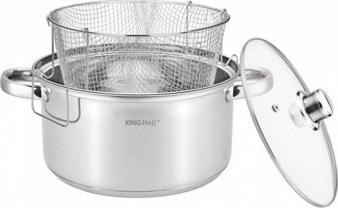 Produktbild Kinghoff Topf mit Frittierkorb (Bräter + Schmortopf, Edelstahl)