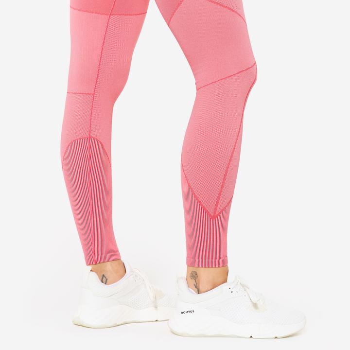 Produktbild Domyos Leggings Damen seamless hohe Taille - rot/rosa (XS)