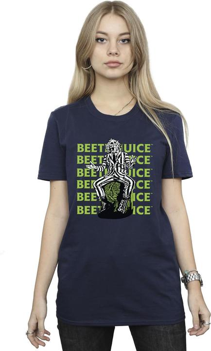 Immagine prodotto Beetlejuice Maglietta Ampia Posa Logo Ripetuto Donna (L)