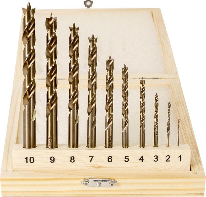 Image du produit Stier Jeu de 10 mèches à bois HSS Co, 1-10 mm (5 mm, 6 mm, 7 mm, 8 mm, 9 mm, 10 mm, 1 mm, 2 mm, 3 mm, 4 mm)