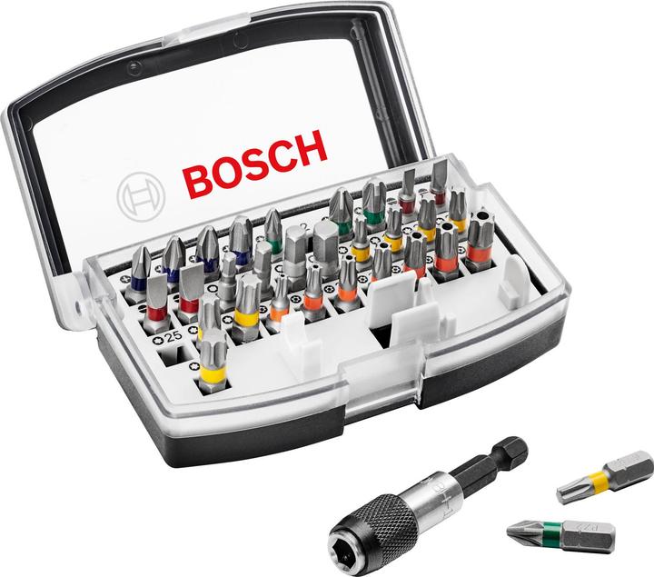 Actual product image Bosch Professional Zubehör Bit Set 32 pieces Accessories 2 (Cross Phillips PH M1, Cross Pozidriv PZ M1, Cross Pozidriv PZ M2, Cross Phillips PH M3, Cross Pozidriv PZ M3, Hexagon socket TX with hole M10, Hexagon socket TX With hole M25, Hexagon socket TX with hole M27, Hexagon socket TX with hole M30, Hexagon socket TX With hole M40, Hexagonal (hexagonal) M3)