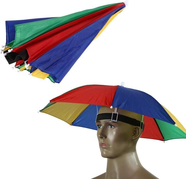 Produktbild JTI Taschenschirm für den Kopf - farbenfrohes Design