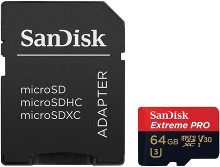 SanDisk Extreme Pro microSDXC U3 (64 GB, microSDXC, U3, UHS-I)