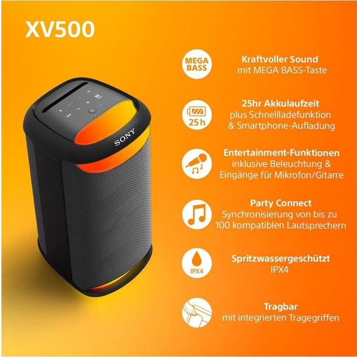 Produktbild Sony SRS-XV500 (25 h, Akkubetrieb, Netzbetrieb)