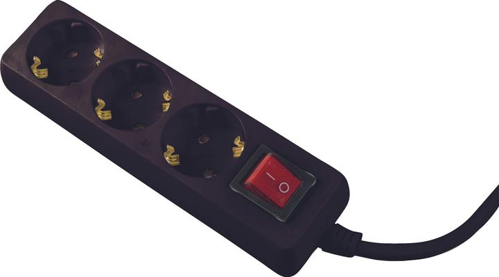 Actual product image As - Schwabe Steckdosenleiste mit Flachstecker (3 x, CEE 7/3, 2 m)