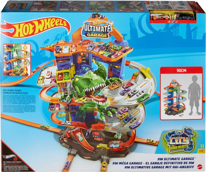 Produktbild Hot Wheels City Megacity Parkgarage mit T-Rex-Angriff