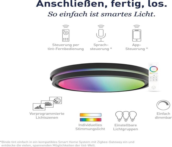 Produktbild Müller Licht tint Deckenleuchte Kea white+color, 52 cm LED-Wand- und Deckenleuchten (2900 lm)