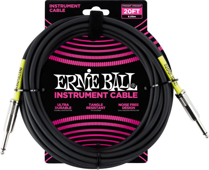 Actual product image Ernie Ball Instrument cable 6046 - 6.09 m, black, length: 6.09 (6.09 m)
