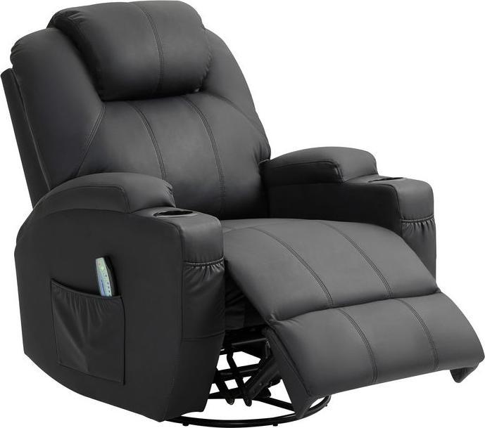 Swisshandel24 Relaxsessel Massagefunktion Elektrisch Liegefunktion, Wippfunktion, Drehbar Federsystem, Fernbedienu