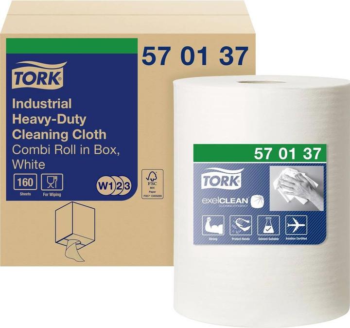 Immagine prodotto Tork Panno di pulizia industriale extra forte bianco W1/2/3 570137 (1 pz.)