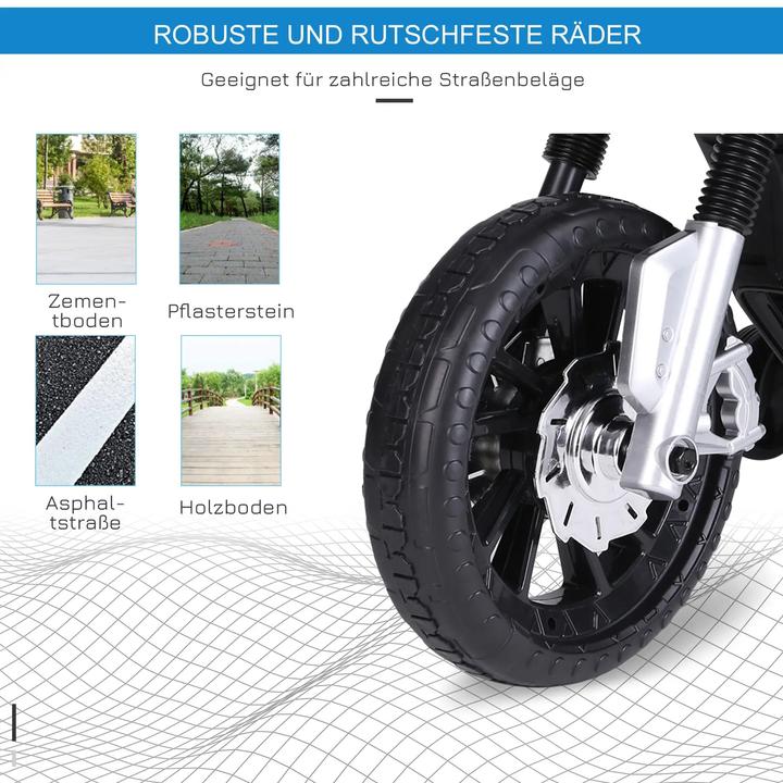 Immagine prodotto Homcom Moto elettrica per bambini 3-6 anni con ruote di allenamento max. 3 km/h Metallo + plastica Blu