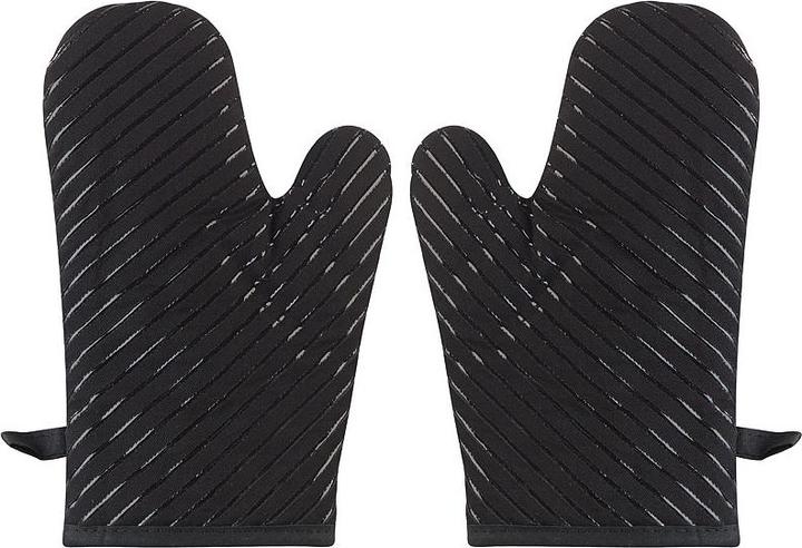 Immagine prodotto Rosenstein & Söhne Set di 4 guanti da forno antiscivolo in silicone e porta pentole XL (Materiale di base: 100 % poliestere, Imbottitura: cotone riciclato, Materiale della tomaia: 100 % cotone con profilo in silicone)