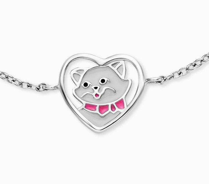 Produktbild Herzengel Armband Katze (12 cm, 925er Silber, Emaille)