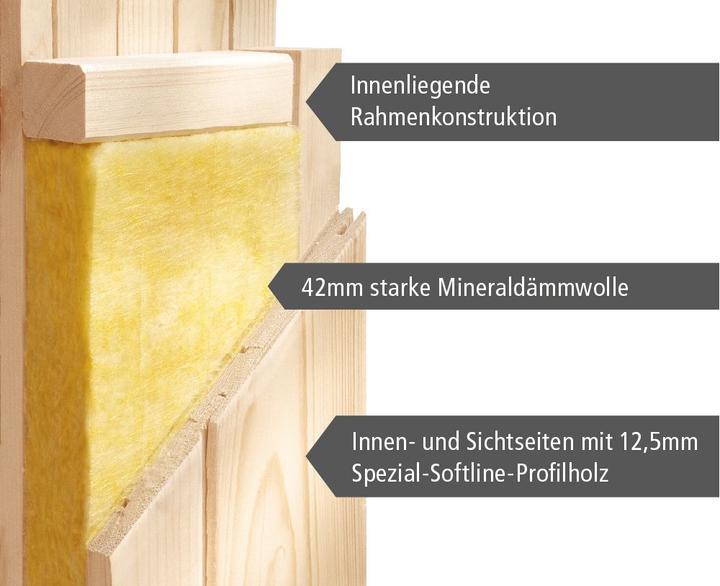 Produktbild Karibu Infrarotkabine Asta Eckeinstieg, Kranz (9 KW externe Steuerung)