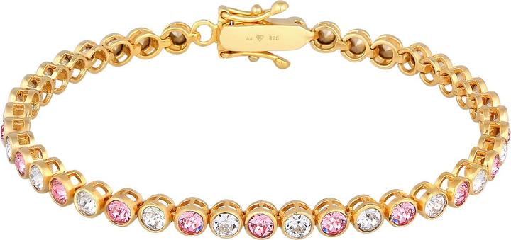 Elli PREMIUM Armband Tennis-Armband Kristalle Rose 925 Silber