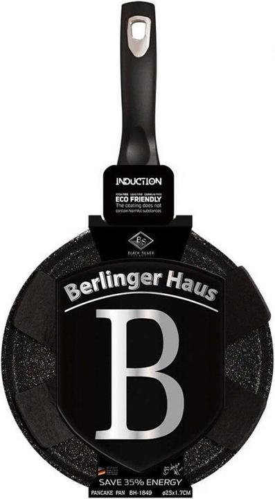 Actual product image BerlingerHaus GRANITE PAN FOR PANCAKES 25cm Black Silver BH-1849 (25 cm, Pan set + pot set, Aluminium)