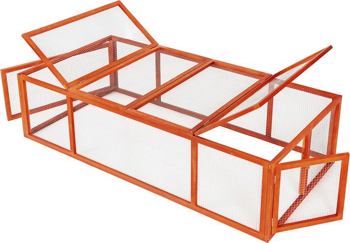 Produktbild tectake Kaninchenstall mit 4 Türen 181x90x48cm